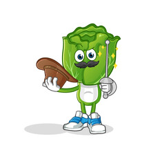 cabbage head cartoon fencer character. cartoon mascot vector