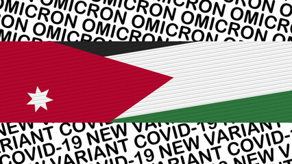 Jordan Flag and New Covid-19 Variant Omicron Title – 3D Illustration