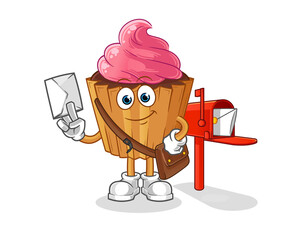 cupcake postman vector. cartoon character