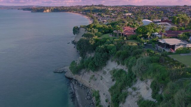 Aerial: Eastern Beach, Auckland, New Zealand