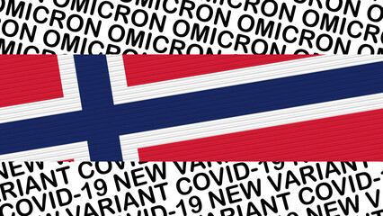 Norway Flag and New Covid-19 Variant Omicron Title – 3D Illustration