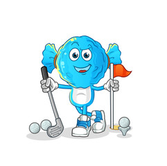 candy head cartoon playing golf vector. cartoon character