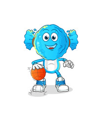 candy head cartoon dribble basketball character. cartoon vector
