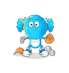 candy head cartoon baseball Catcher. cartoon mascot vector