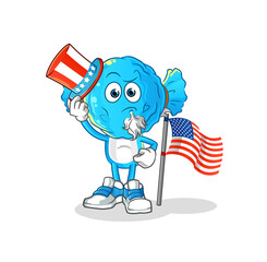candy head cartoon uncle sam character. cartoon mascot vector