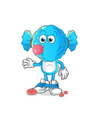 candy head cartoon chewing gum vector. cartoon character