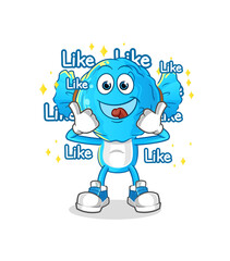 candy head cartoon give lots of likes. cartoon vector