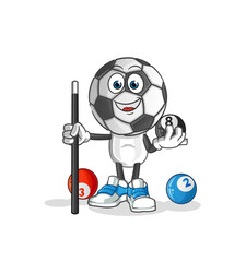 football head cartoon plays billiard character. cartoon vector