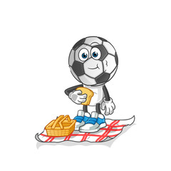football head cartoon on a picnic. cartoon mascot vector