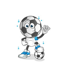 football head cartoon playing soccer illustration. character vector