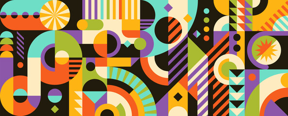 Abstract background design with colorful geometric shapes. Vector illustration.