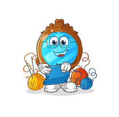 mirror tailor mascot. cartoon vector