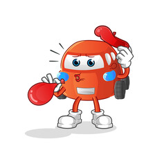 Obraz premium car pantomime blowing balloon. cartoon mascot vector