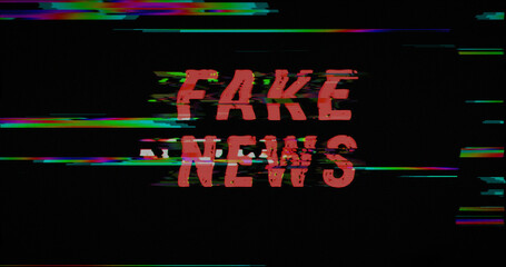 Fake news modern glitch concept 3d illustration