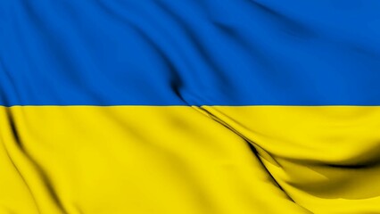Ukrania waving flag. Ukrania national flag background texture. 3D Rendering, 8K.
