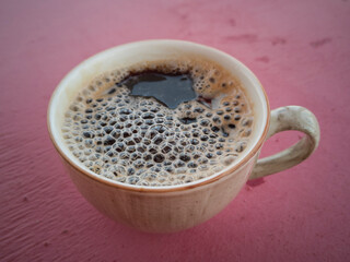 a cup of coffee on the table