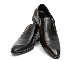 Men's leather shoes, isolated on white background