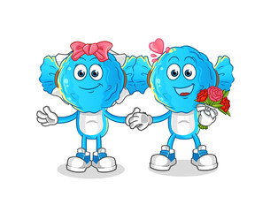 candy head cartoon wedding. cartoon mascot vector