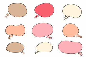 Simple colorful hand-painted speech bubble set