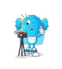 candy head cartoon photographer character. cartoon vector