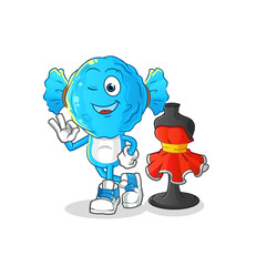 candy head cartoon fashion designer vector. cartoon character