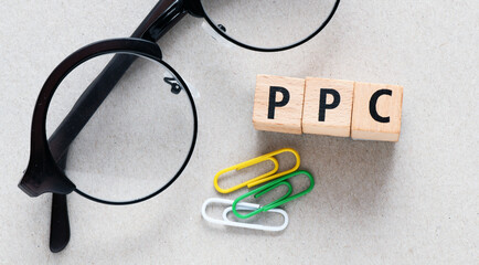 PPC word arranged from wooden letters.