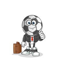 football head cartoon office worker mascot. cartoon vector