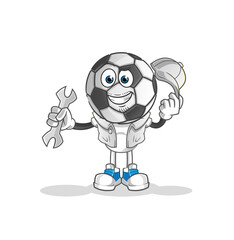 Obraz premium football head cartoon mechanic cartoon. cartoon mascot vector