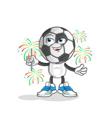 football head cartoon with fireworks mascot. cartoon vector