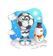 football head cartoon in cold winter character. cartoon vector