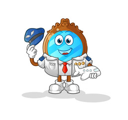 Obraz premium mirror pilot mascot. cartoon vector