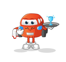 car waiter cartoon. cartoon mascot vector