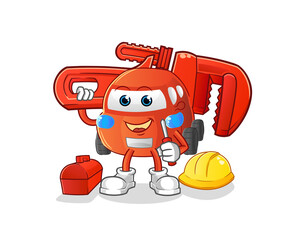 car plumber cartoon. cartoon mascot vector