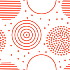 Orange circles pattern. Geometric. Lines.