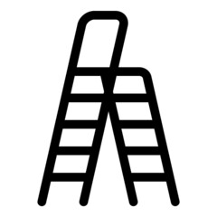 Stepladder Flat Icon Isolated On White Background