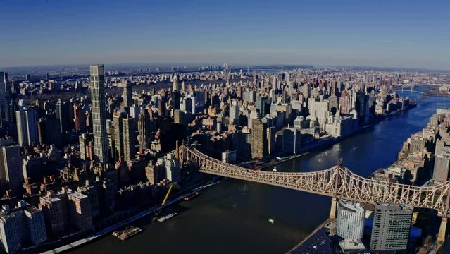 Queensboro Bridge, Manhattan, New York City, during the day in winter