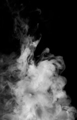 White smoke on a black