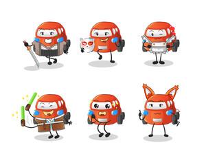 car japanese culture group character. mascot vector