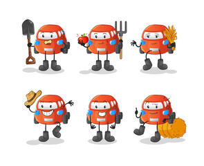 Obraz na płótnie Canvas car farmer group character. cartoon mascot vector