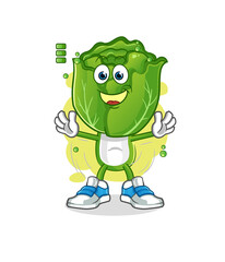 cabbage head cartoon full battery character. cartoon mascot vector