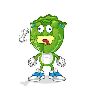 cabbage head cartoon burp mascot. cartoon vector