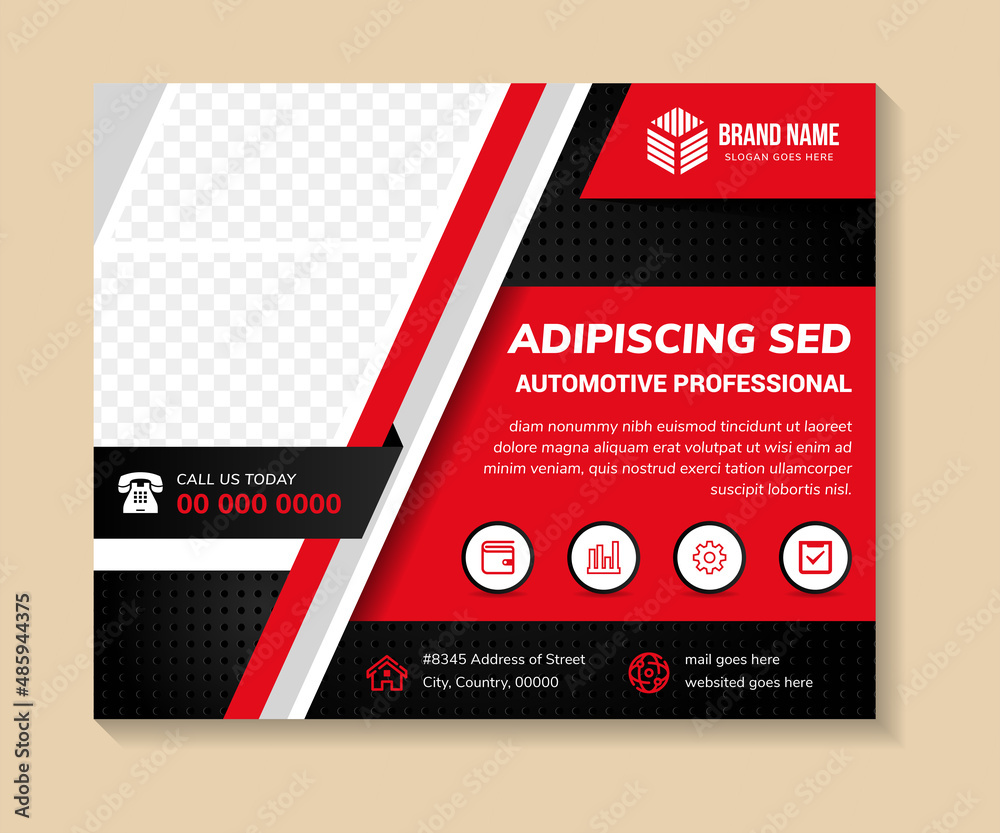 Poster abstract banner template design use a headline is automotive professional. horizontal layout with sp