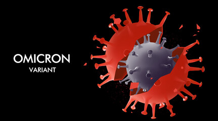 Omicron new SARS mutation variant B.1.1.529 concept .  vector illustration