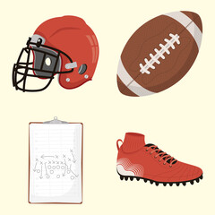 american football four icons