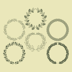 six laurel wreaths icons