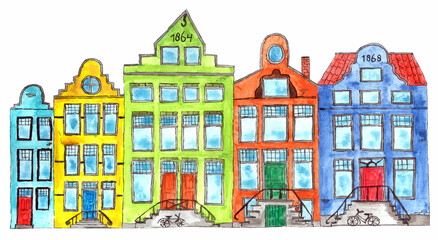 Fototapeta premium Colorful Dutch canal houses