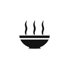 simple flat hot soup bowl vector illustration, suitable for food sales logos etc