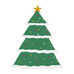 clip art of xmas tree with cartoon design,vector illustration