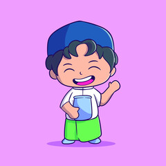 illustration of a boy holding jar