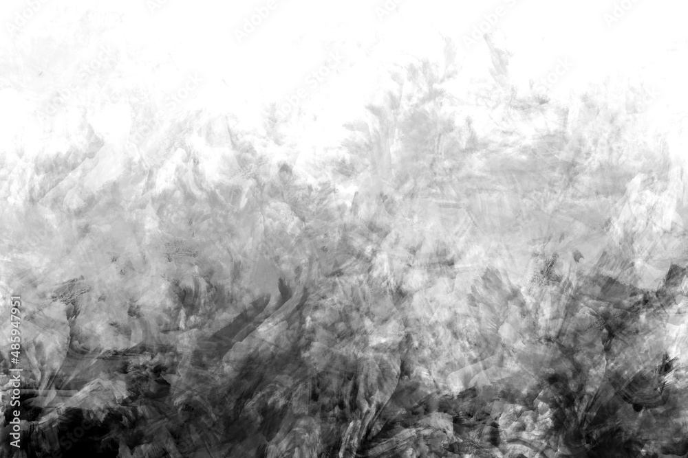 Wall mural grey painted background with gray gradient wavy texture and swirl brush stroke pattern